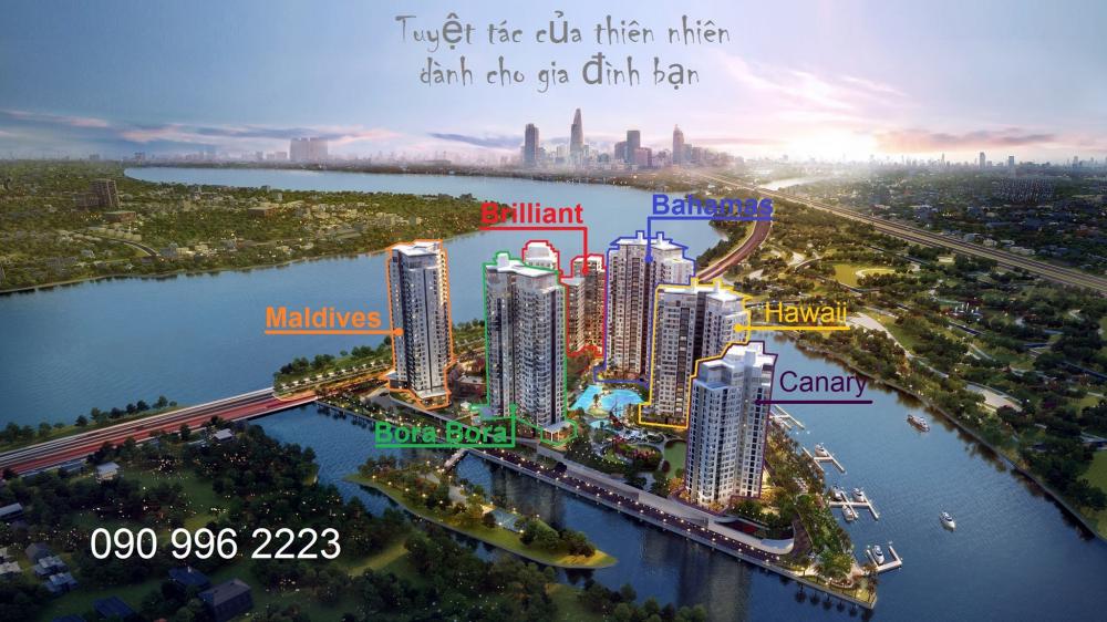 Bán căn hộ 3 phòng ngủ Đảo Kim Cương, tháp Bora Bora, lầu 18, view sông SG, cầu PM, 6.2 tỷ (có VAT) 1847957 1