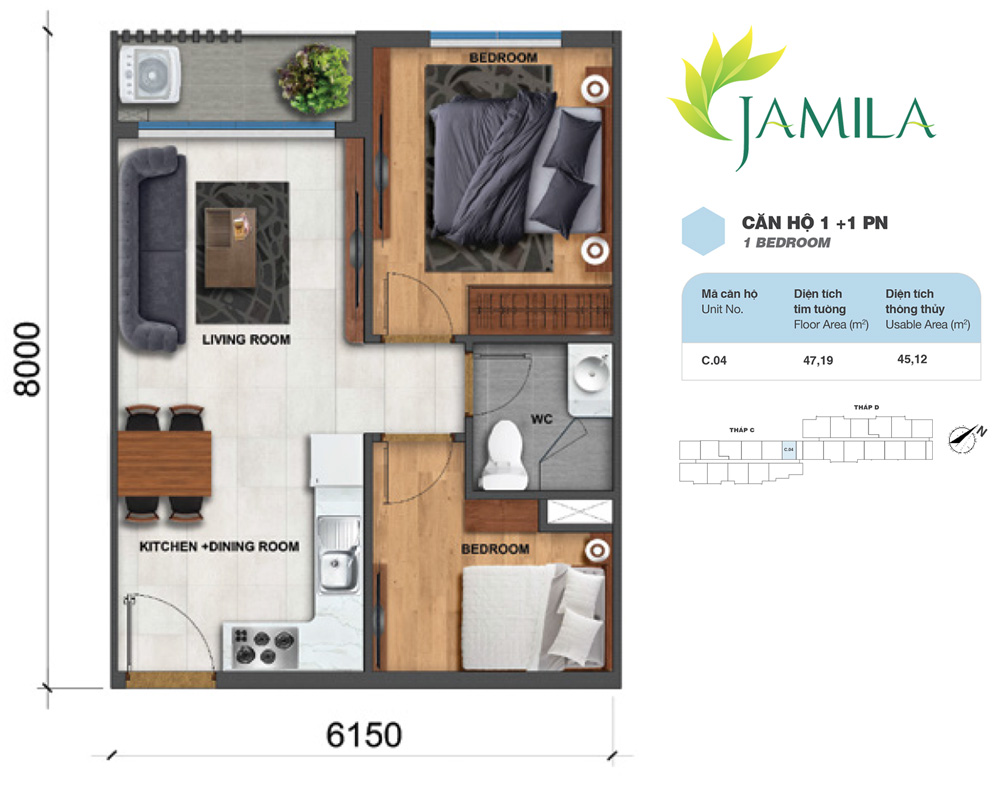 Bán căn hộ Jamila Khang Điền Q9, căn góc DT 72m2 (2PN, 2WC, 2 ban công) giá tốt, lh 0906244927 2083272 4