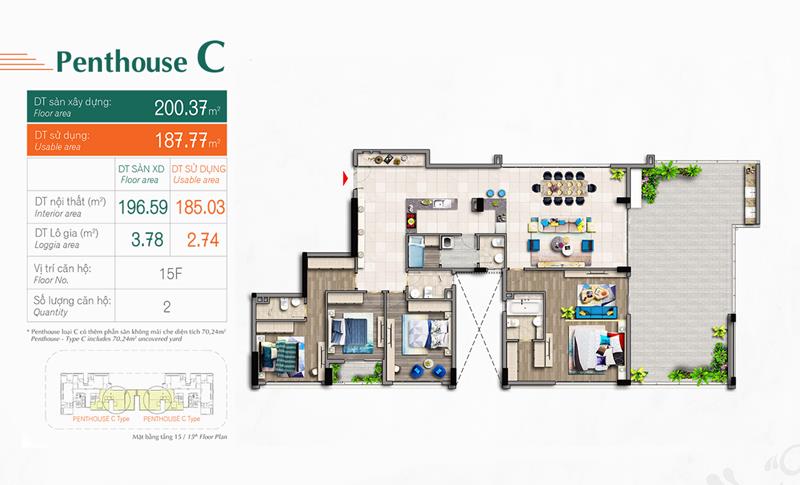 Cần bán lỗ Penthouse Hưng Phúc Premier khu cao cấp Phú Mỹ Hưng dt 178m2, 3 mặt view tuyệt đỉnh, GIÁ chỉ 14 tỷ, LH 0944829798 2123549 2